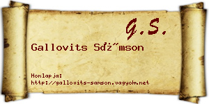 Gallovits Sámson névjegykártya